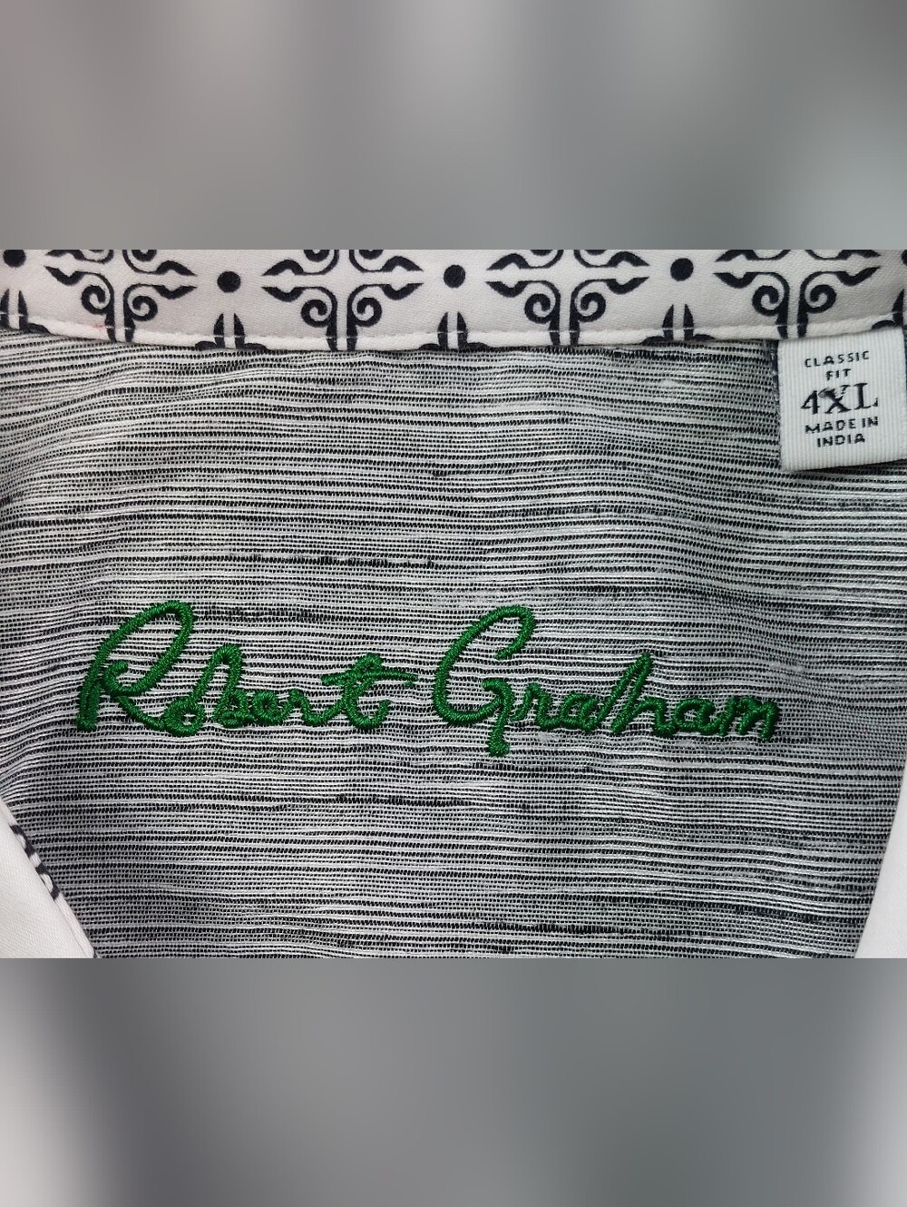 Robert Graham Classic Fit Dress Shirt Mens Size 4XL White Graphic Decanter NWOT - Picture 3 of 13